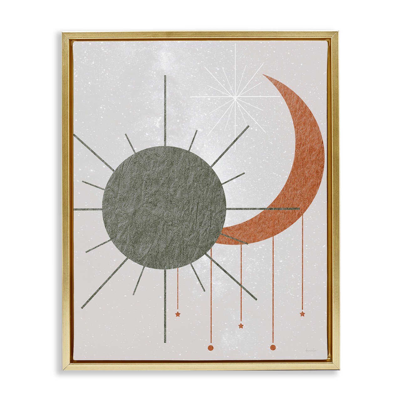 Stupell Industries Sun & Moon in Minimal Style Floating Frame By Daniela Santiago